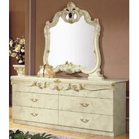 camel barocco ivory italian dresser double with mirror