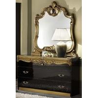 Camel Barocco Black and Gold Italian Dresser - Single with Mirror