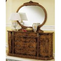 camel milady walnut italian dresser double with jewellery drawer and m ...