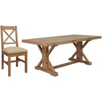 camrose reclaimed pine dining set monastery with 6 fabric seat dining  ...