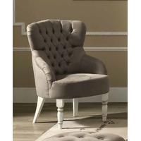 Camel Nostalgia Bianco Antico Eco Leather Nabuk Capitonne Armchair