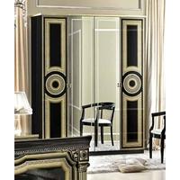 Camel Aida Black and Gold Italian Wardrobe - 4 Door