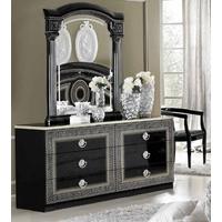 Camel Aida Black and Silver Italian Dresser - Double with Mirror