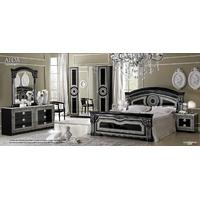 camel aida black and silver italian bedroom set with 4 door wardrobe