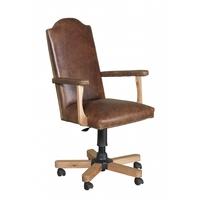 Carlton Copeland Oak Office Chair - 3L Cerato Leather