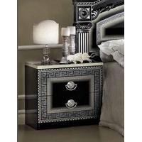 camel aida black and silver italian bedside cabinet