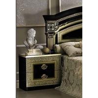 Camel Aida Black and Gold Italian Bedside Cabinet