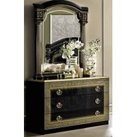 camel aida black and gold italian dresser single with mirror