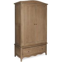 camille limed oak wardrobe gents with drawer