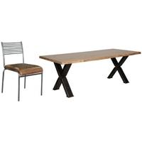 carlton additions barkington forged steel cross leg dining table with  ...