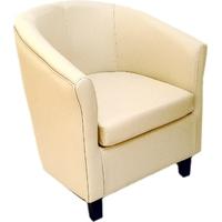 Capricorn York Kim Cream Faux Leather Tub Chair