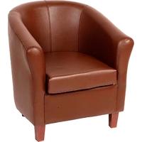Capricorn York Kim Brown Faux Leather Tub Chair
