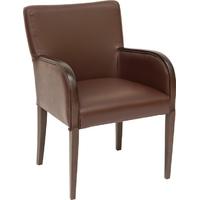 capricorn kansas dark walnut kim brown faux leather armchair