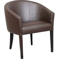 Capricorn Jessica Brown Faux Leather Tub Chair