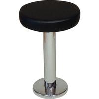 Capricorn Floor Fixed with Black Faux Leather Low Stool