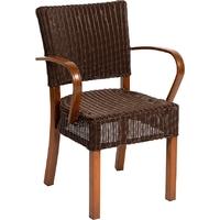 capricorn dorset teak with brown weave aluminum armchair