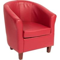 Capricorn York Kim Red Faux Leather Tub Chair