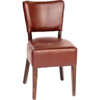 Capricorn Thrasher Dark Walnut with Brown Faux Leather Chair