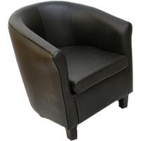 Capricorn York Kim Black Faux Leather Tub Chair