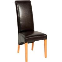 capricorn detroit high back brown faux leather side chair