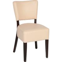 capricorn thrasher dark walnut with cream faux leather chair