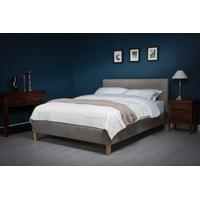 cadot merida grey micro suede effect fabric bed