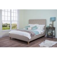 Cadot Rosa Cream Linen Effect Fabric Bed