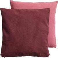 Canvas Pink and Bordeaux Mix Cushion Cover (Set of 2)