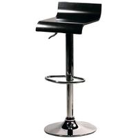 capri black bar stool with chrome base