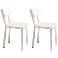 carisma white steel dining chair pair