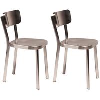 carisma polished steel dining chair pair