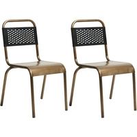 Cafe Dark Copper Chair with Black Back (Pair)