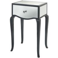 carn gloss black mirrored side table