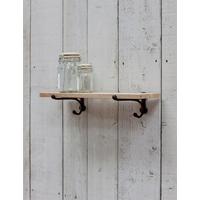 Cast Iron Brackets and Oak Small Shelf