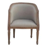 Carved Upholstered Tub Chair, Grey