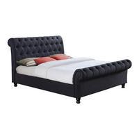 Castello Super King Button Sleigh Bed Frame, Charcoal, Choose Set