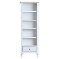 cambridge large narrow bookcase white