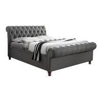 castello double fabric ottoman bed frame grey choose set