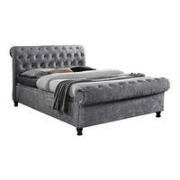 castello king crushed velvet ottoman bed frame steel choose set