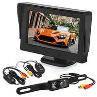 Car Rearview Camera 7 LED Wireless Transmitter Receiver 4.3\
