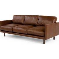 carey 3 seater sofa saddle tan premium leather
