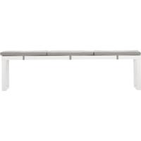 Catania outdoor 8 seater bench, white and polywood