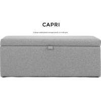 Capri Upholstered Storage Bench, Wolf Grey Wool Mix