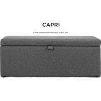 capri upholstered storage bench etna grey wool mix