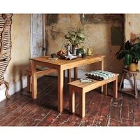 Calais Oiled Oak Dining Set with 2 Benches