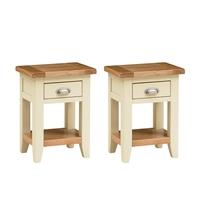 Canterbury Cream Set of 2 Small Bedside Tables