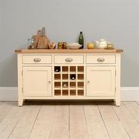 canterbury cream sideboard with wine rack