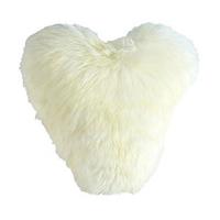 Calon Wlân Heart Cushions, Natural Ivory, Sheepskin