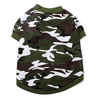 cat dog shirt t shirt green dog clothes summer springfall camouflage f ...