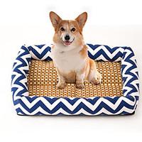 Cat Dog Bed Pet Mats Pads Stripe Breathable Soft Elastic Durable Blue Dark Blue Orange